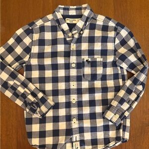 Abercrombie Kids Blue and White Plaid Shirt